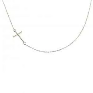 18ct white gold cross necklace