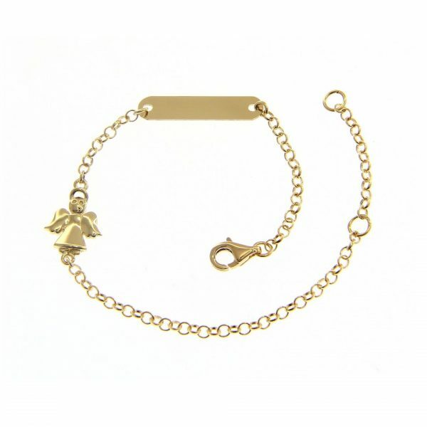 18ct yellow gold angel ID baby bracelet