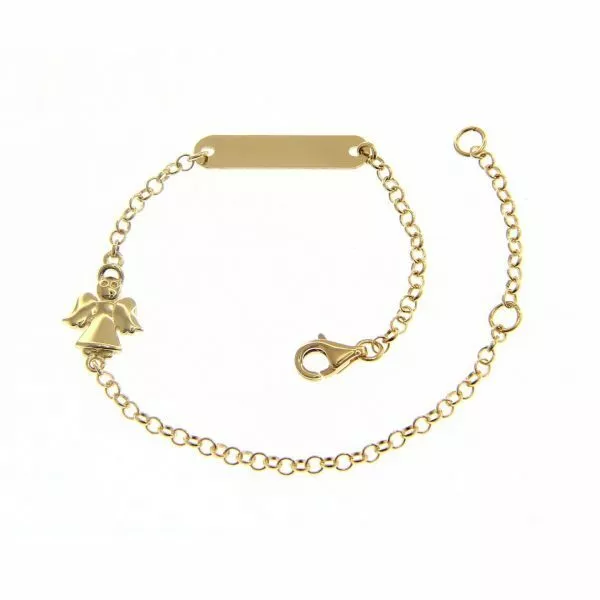 18ct yellow gold angel ID baby bracelet