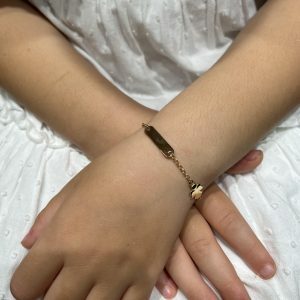 18ct yellow gold angel ID baby bracelet