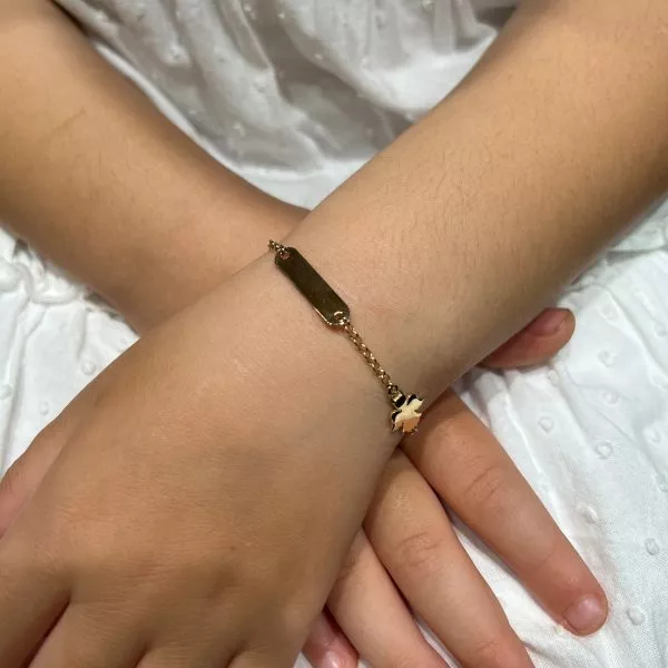 18ct yellow gold angel ID baby bracelet