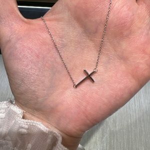 18ct white gold cross necklace