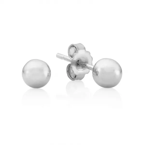 18ct white gold 4mm ball stud earrings