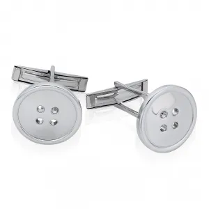 Sterling silver button shaped cufflinks