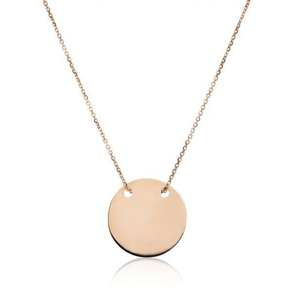 18ct rose gold round shape necklace