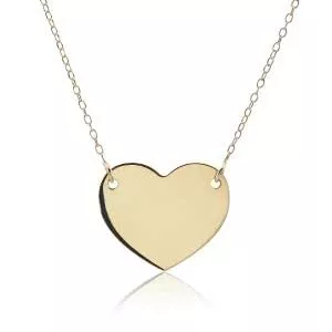 18ct yellow gold heart shape necklace