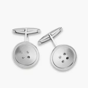 Sterling silver button shaped cufflinks