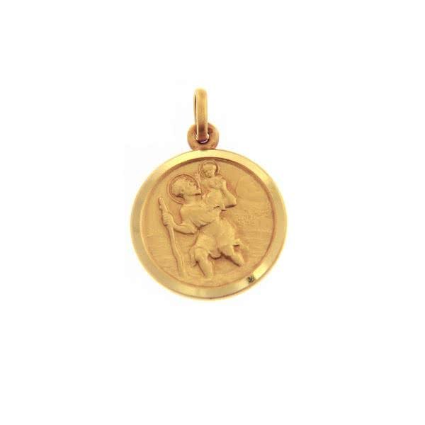 18ct yellow gold St. Christopher medal