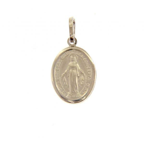 18ct white gold religious medal