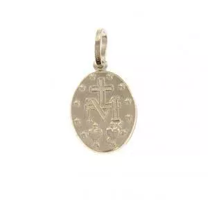 18ct white gold religious medal