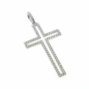 18ct white gold diamond cross