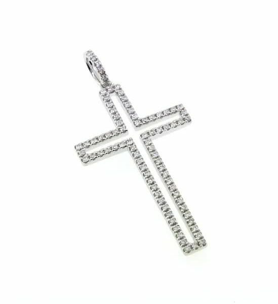 18ct white gold diamond cross