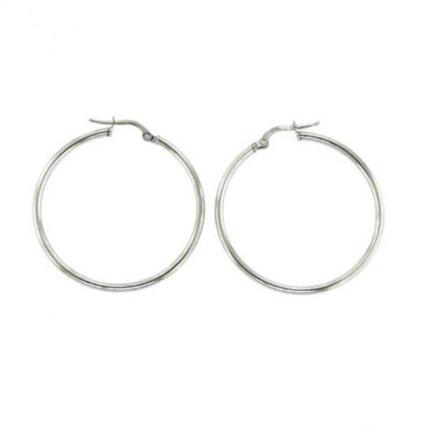 18ct white gold hoop earrings