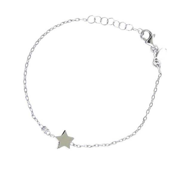 18ct white gold diamond baby star bracelet