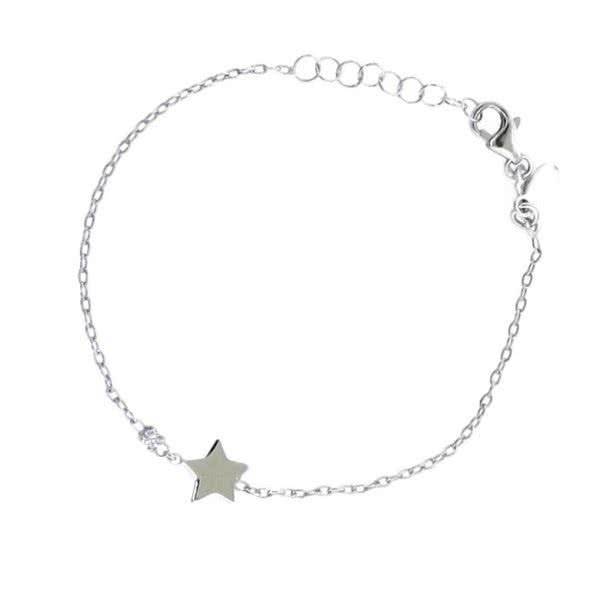 18ct white gold diamond baby star bracelet