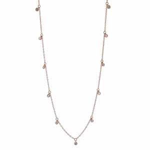 18ct rose gold adjustable diamond necklace