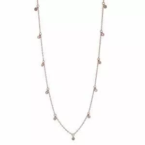 18ct rose gold adjustable diamond necklace