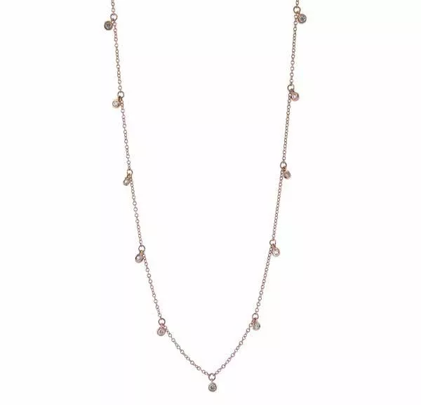 18ct rose gold adjustable diamond necklace