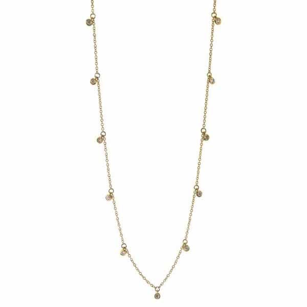 18ct yellow gold adjustable diamond necklace