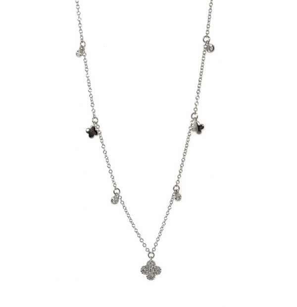 18ct white gold adjustable diamond necklace