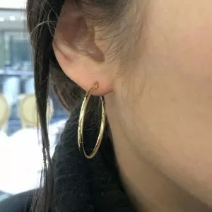 18ct yellow gold hoop earrings 30mm