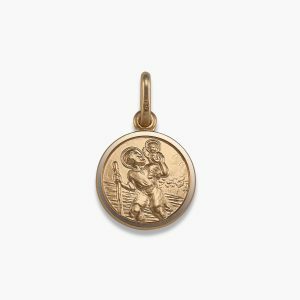 18ct yellow gold St. Christopher religious medal