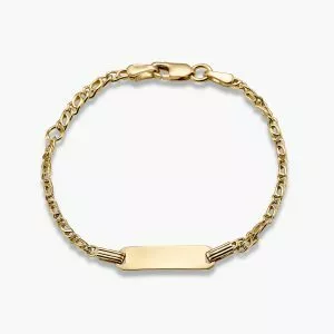 18ct yellow gold ID tag bracelet