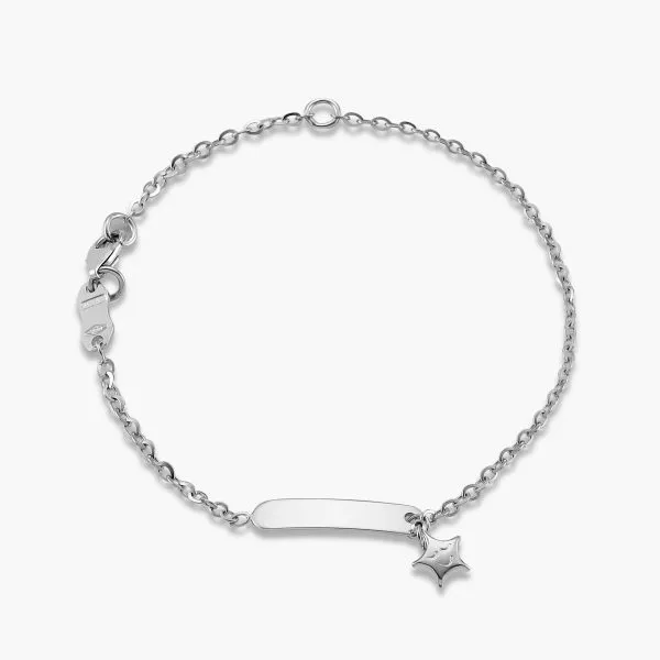 18ct white gold ID star bracelet