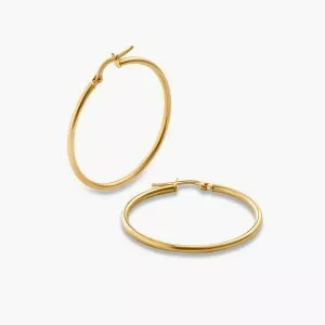 18ct yellow gold hoop earrings 30mm