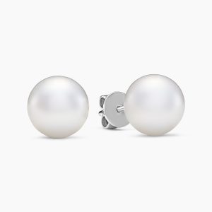 18ct white gold 8.5mm South Sea Pearl stud earrings
