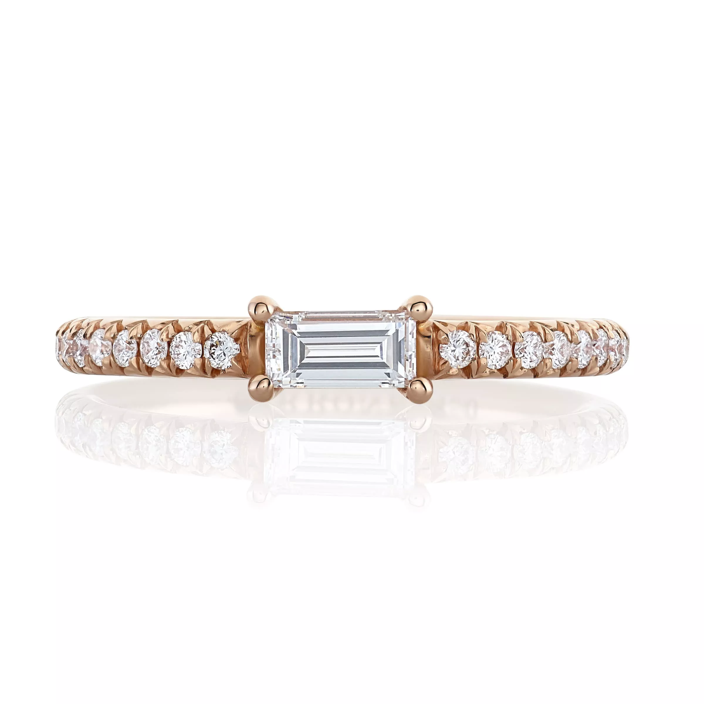 Rose gold baguette deals