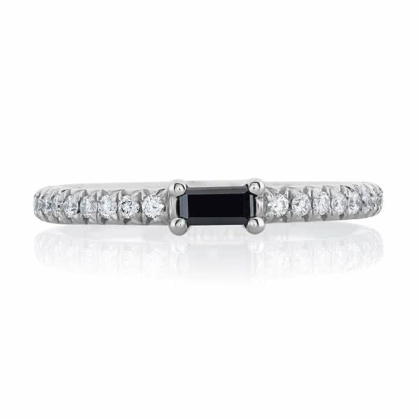 18ct white gold black and white diamond ring