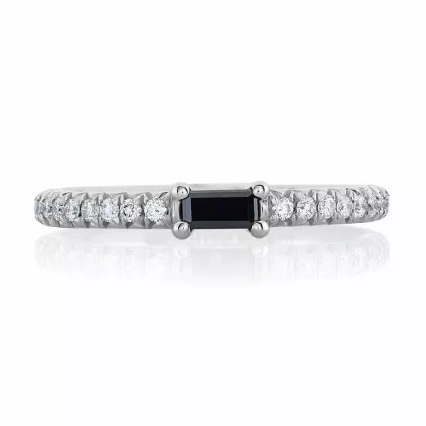 18ct white gold black and white diamond ring