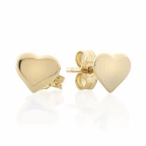 18ct yellow gold baby heart stud earrings
