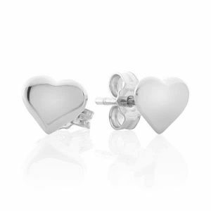 18ct white gold baby heart stud earrings