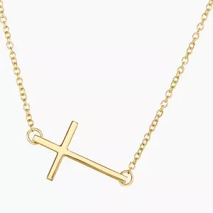 18ct yellow gold cross necklace