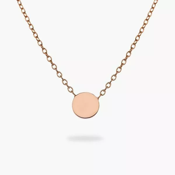 18ct rose gold small round shape necklace