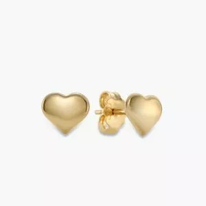 18ct yellow gold baby heart stud earrings