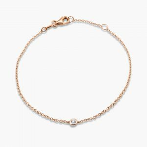 18ct rose gold diamond bezel bracelet