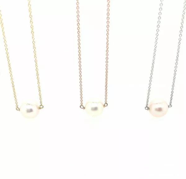 18ct yellow gold pearl necklace - Image 2