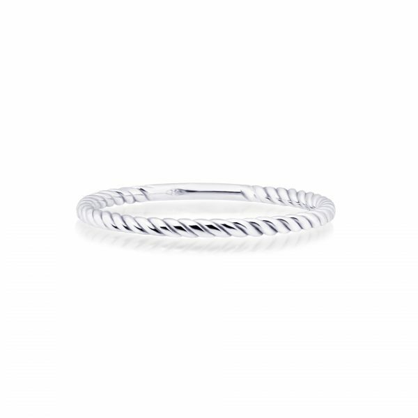 18ct white gold twist ring