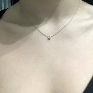 18ct white gold 0.23ct diamond bezel set necklace