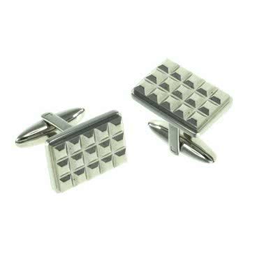 Stainless Steel Cufflinks With Square Pattern