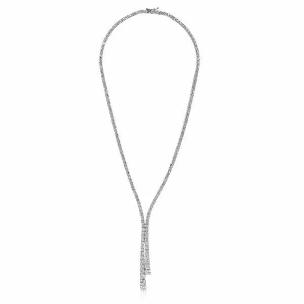 18ct white gold diamond drop necklace