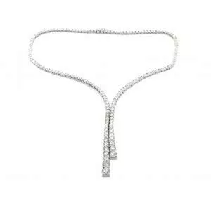 18ct white gold diamond drop necklace