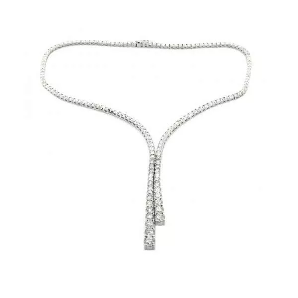 18ct white gold diamond drop necklace