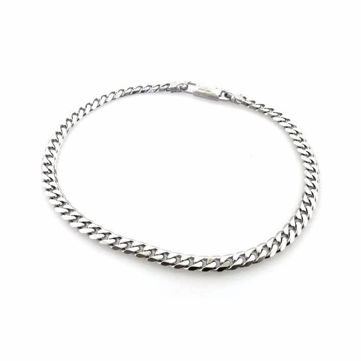 white gold curb link bracelet