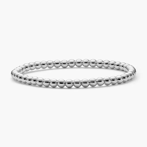 18ct white gold stretch ball bracelet