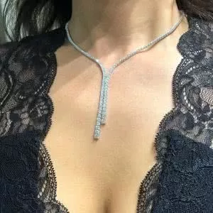 18ct white gold diamond drop necklace