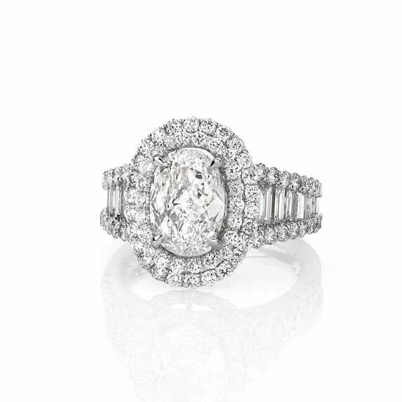 Platinum Oval cut diamond ring